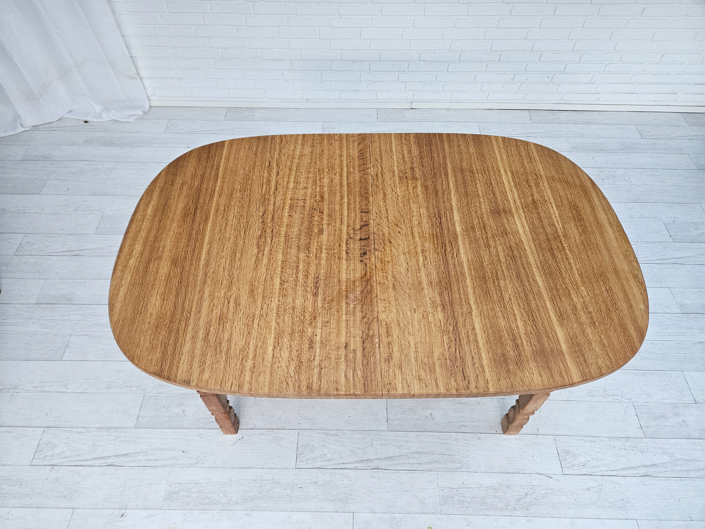 1970s, Danish dining table, solid oak wood, original condition.