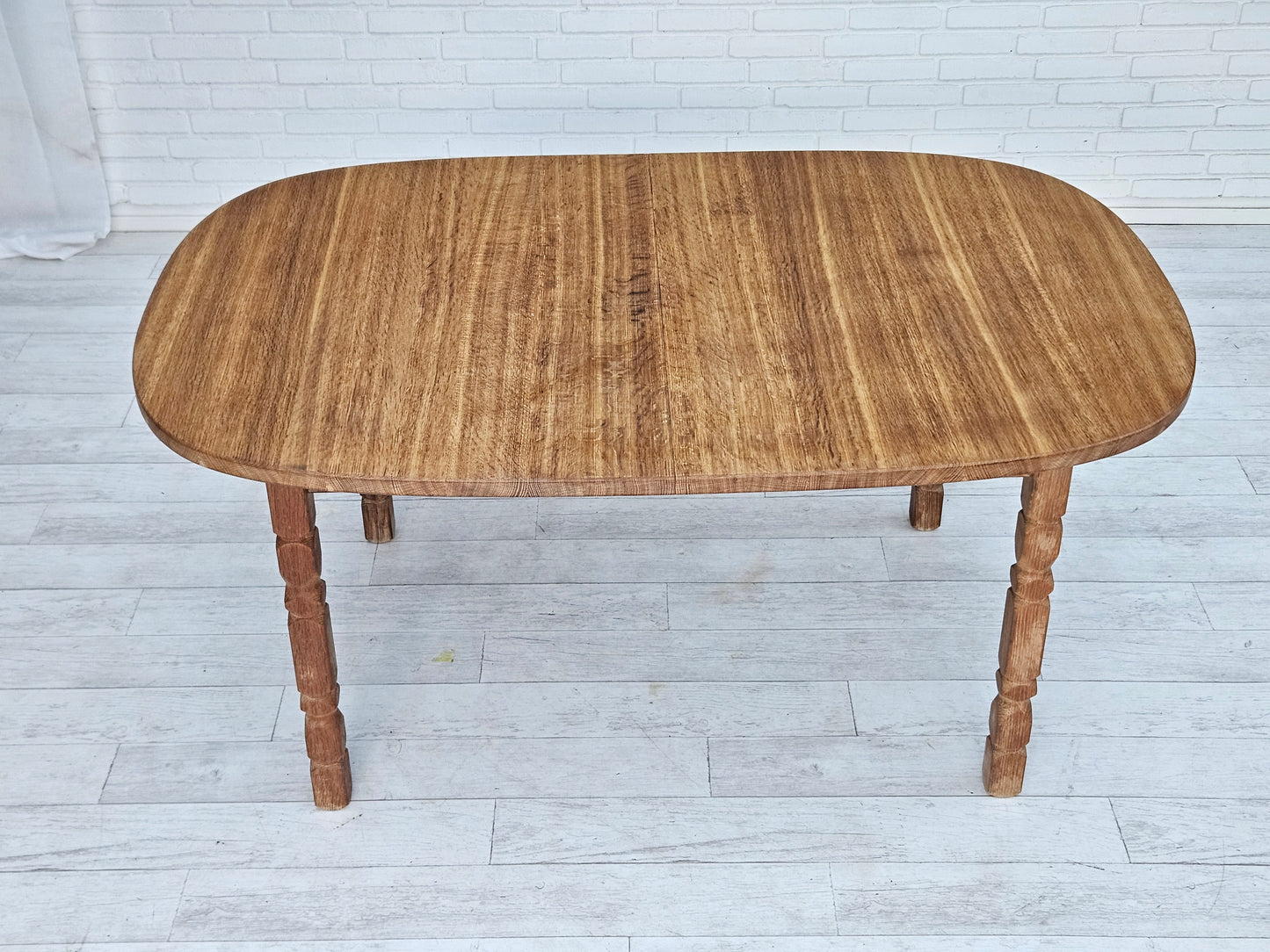 1970s, Danish dining table, solid oak wood, original condition.