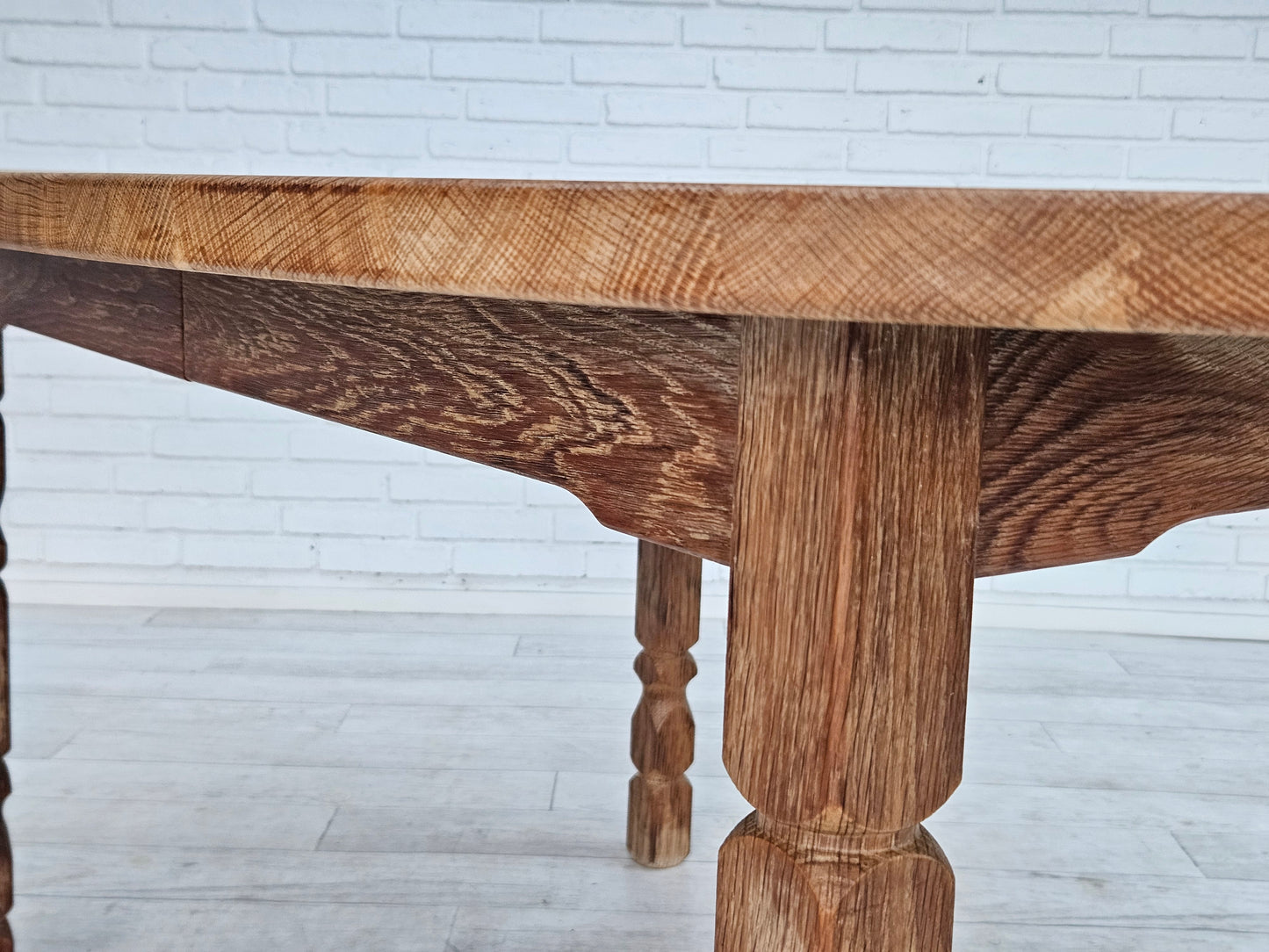 1970s, Danish dining table, solid oak wood, original condition.