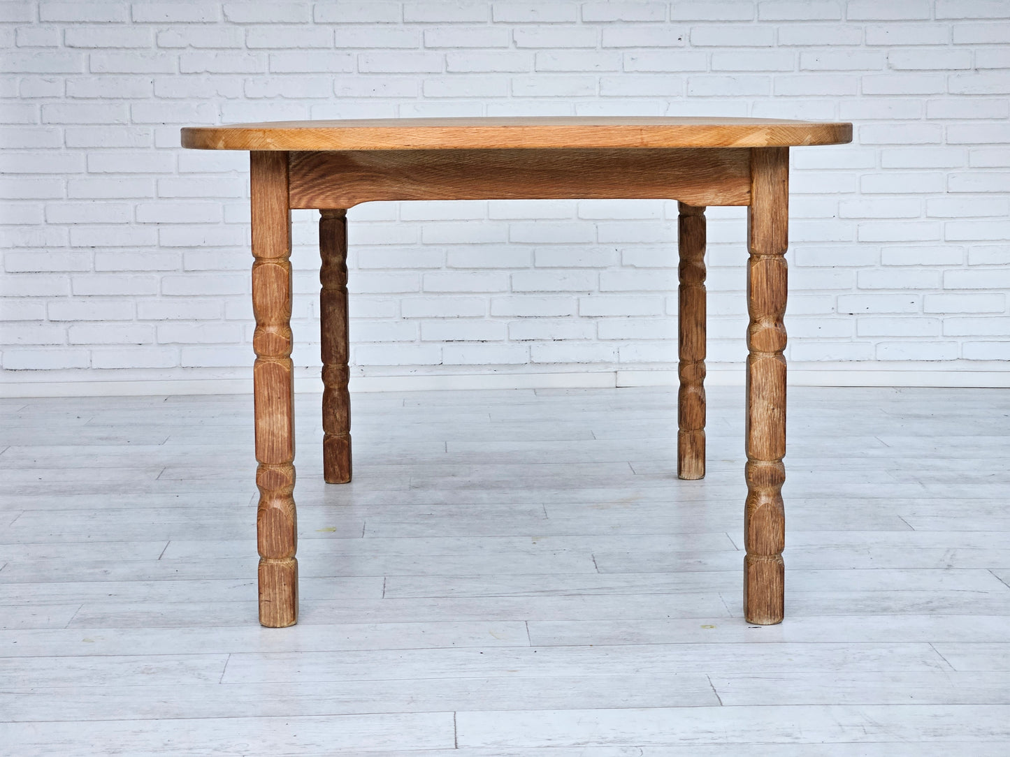 1970s, Danish dining table, solid oak wood, original condition.