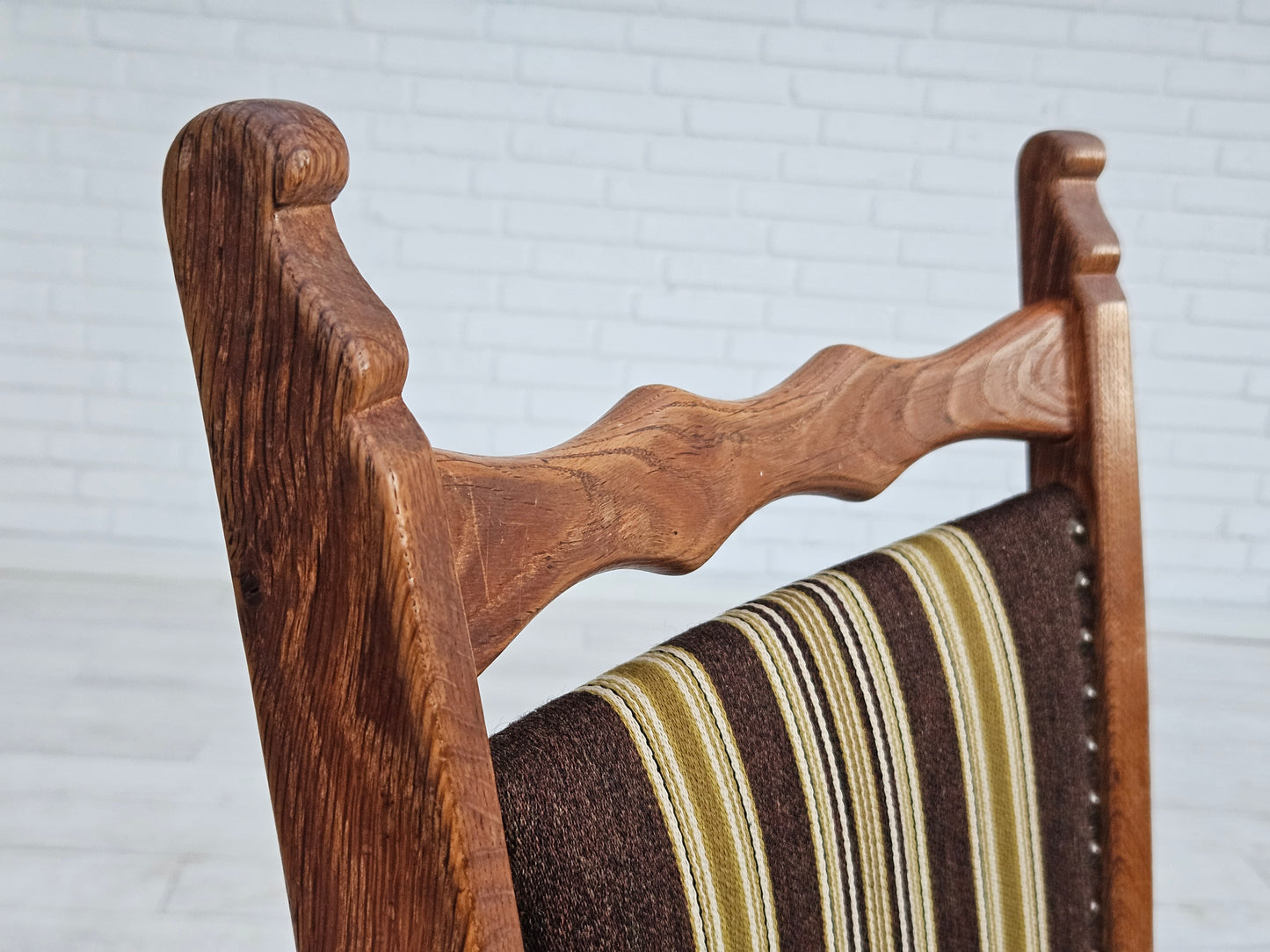 1970s, set 6 pcs of Danish dinning chairs, original good condition, oak wood.