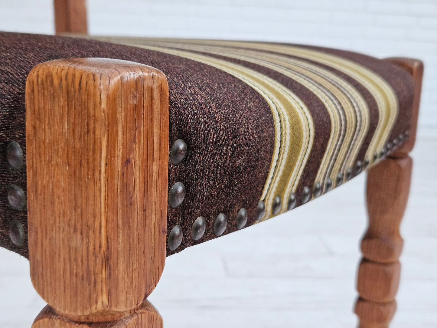 1970s, set 6 pcs of Danish dinning chairs, original good condition, oak wood.