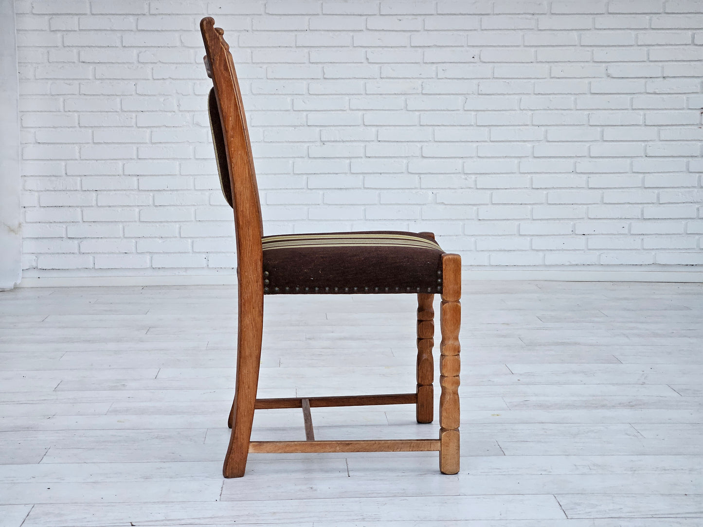 1970s, set 6 pcs of Danish dinning chairs, original good condition, oak wood.