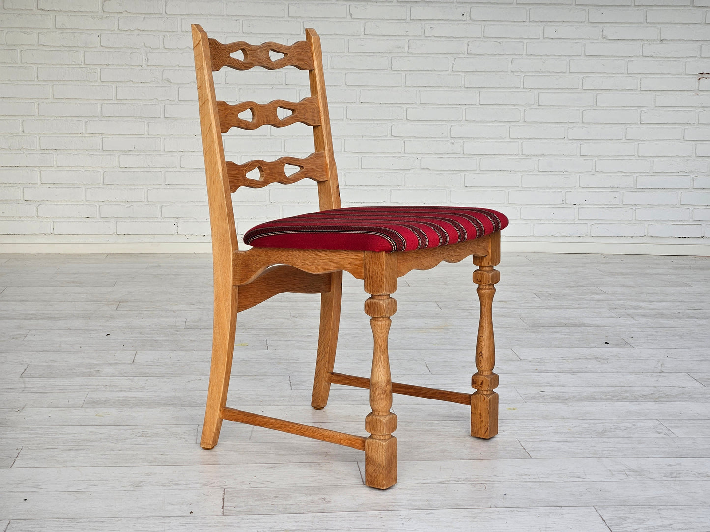 1970s, set 6 pcs of Danish dinning chairs, original good condition, furniture wool.