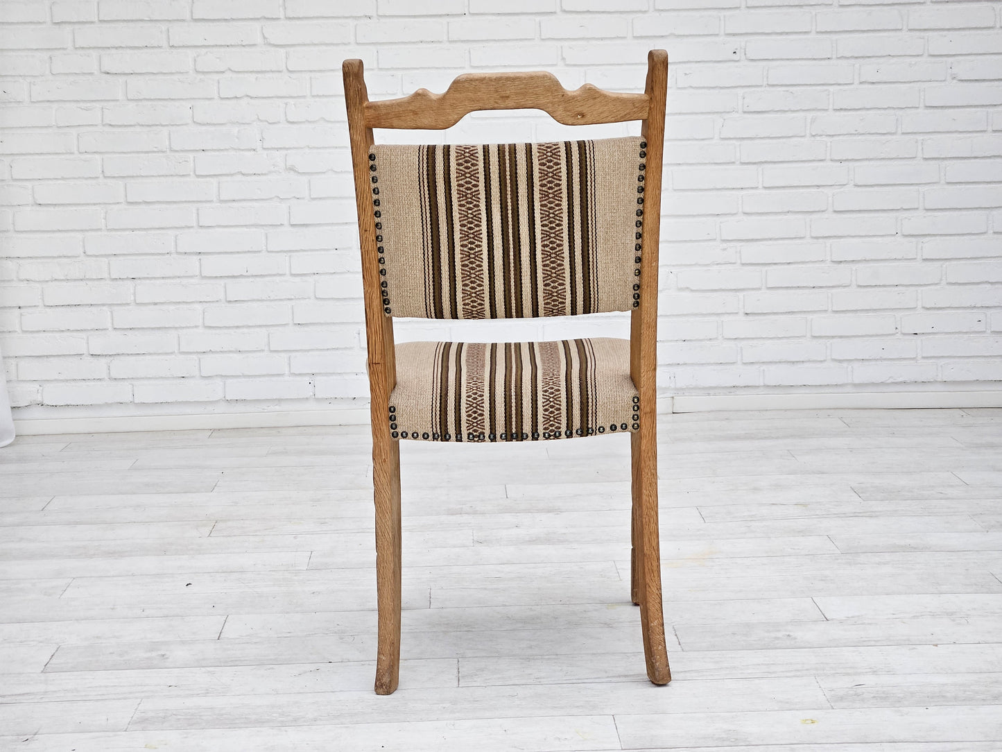 1970s, set 6 pcs of Danish dinning chairs, original good condition, oak wood.