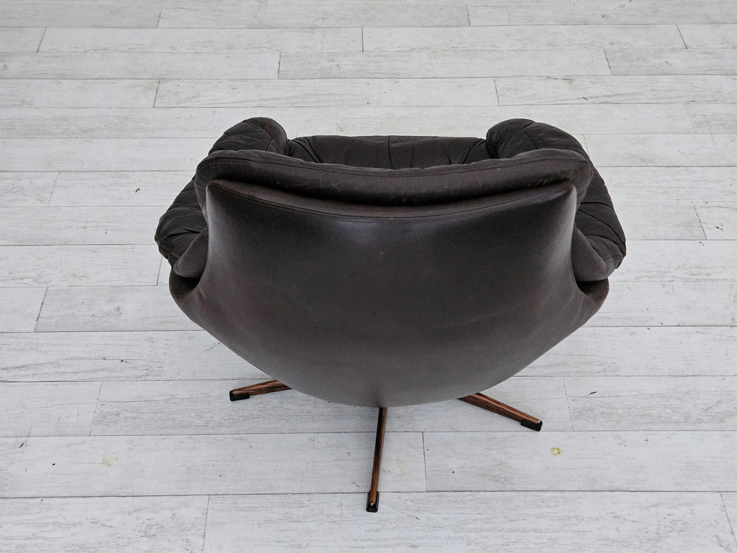 1970s, Vintage Danish leather armchair by H.W.Klein, original good condition.