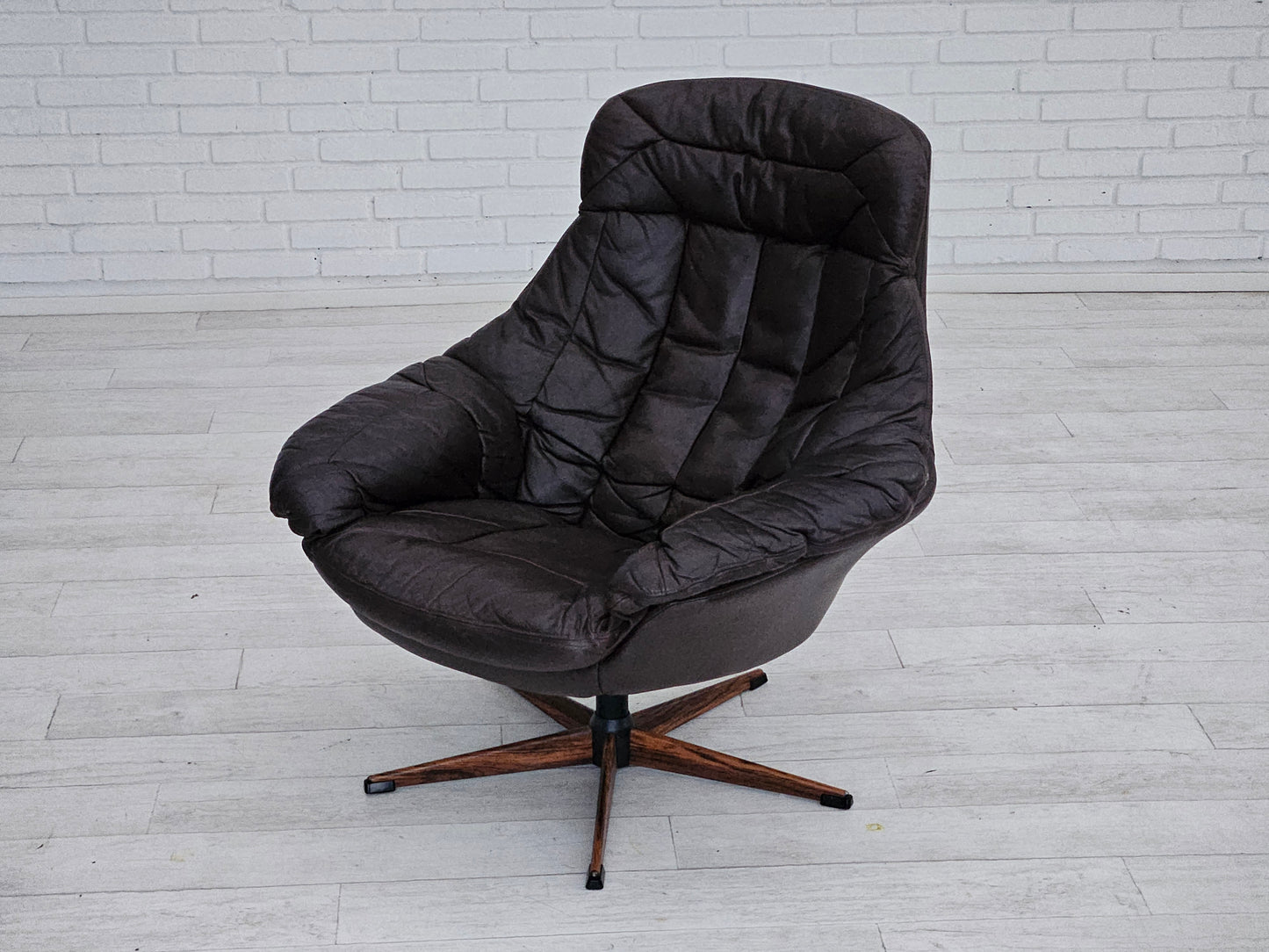 1970s, Vintage Danish leather armchair by H.W.Klein, original good condition.