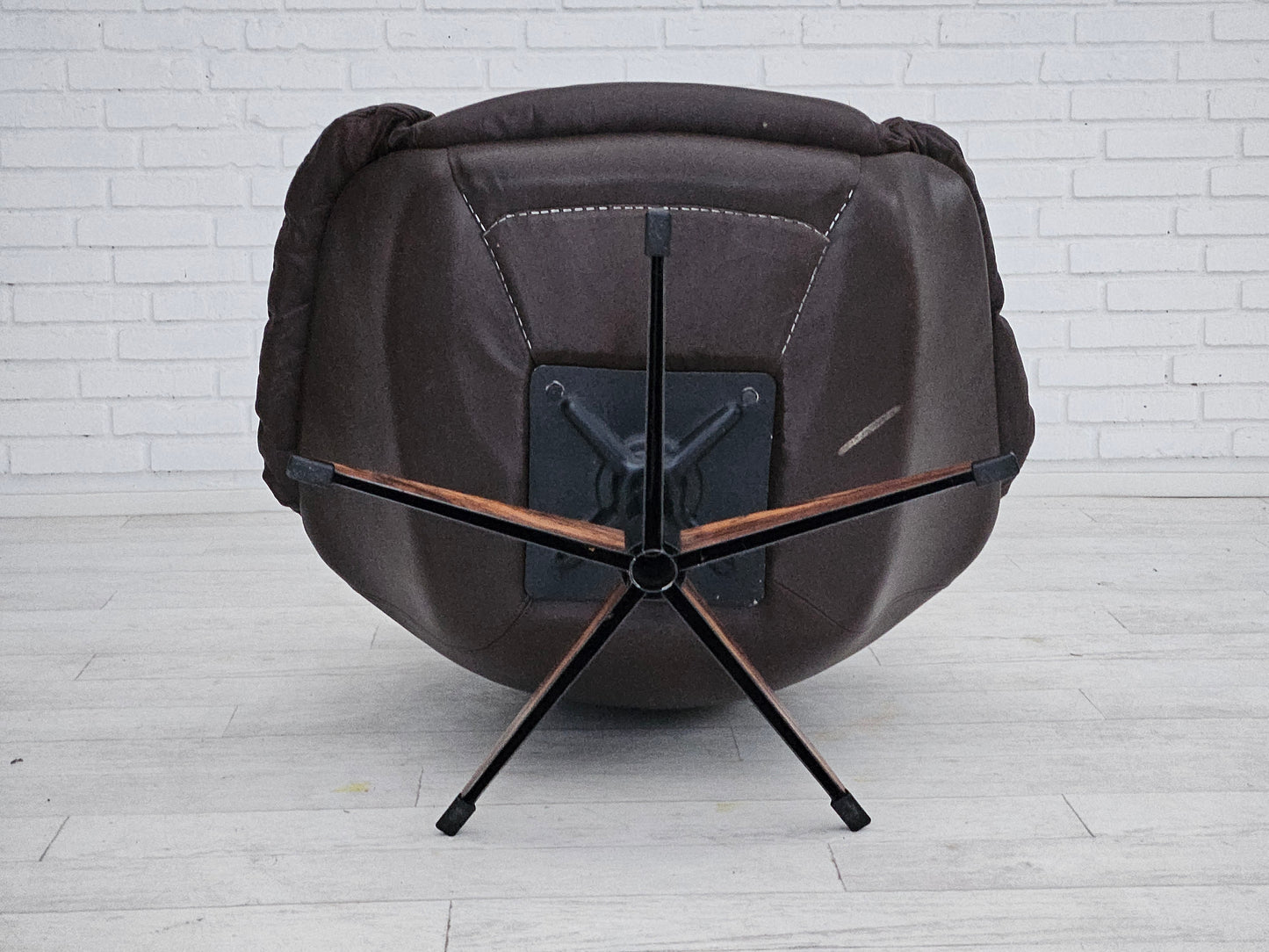 1970s, Vintage Danish leather armchair by H.W.Klein, original good condition.