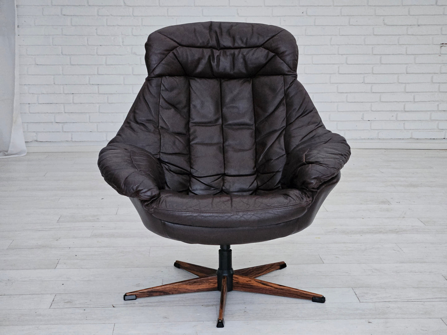 1970s, Vintage Danish leather armchair by H.W.Klein, original good condition.