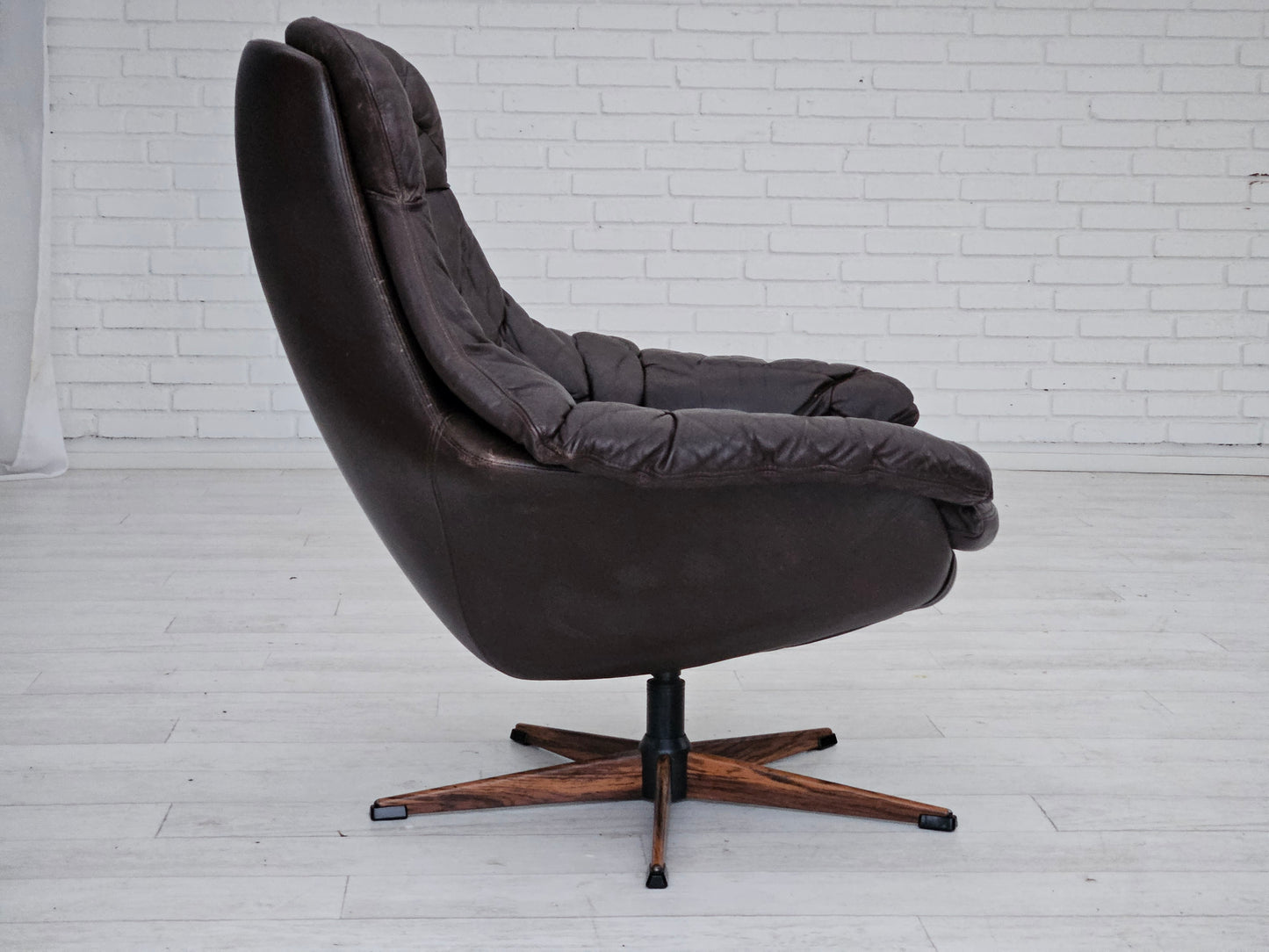 1970s, Vintage Danish leather armchair by H.W.Klein, original good condition.