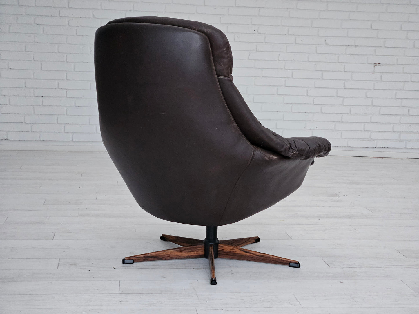 1970s, Vintage Danish leather armchair by H.W.Klein, original good condition.