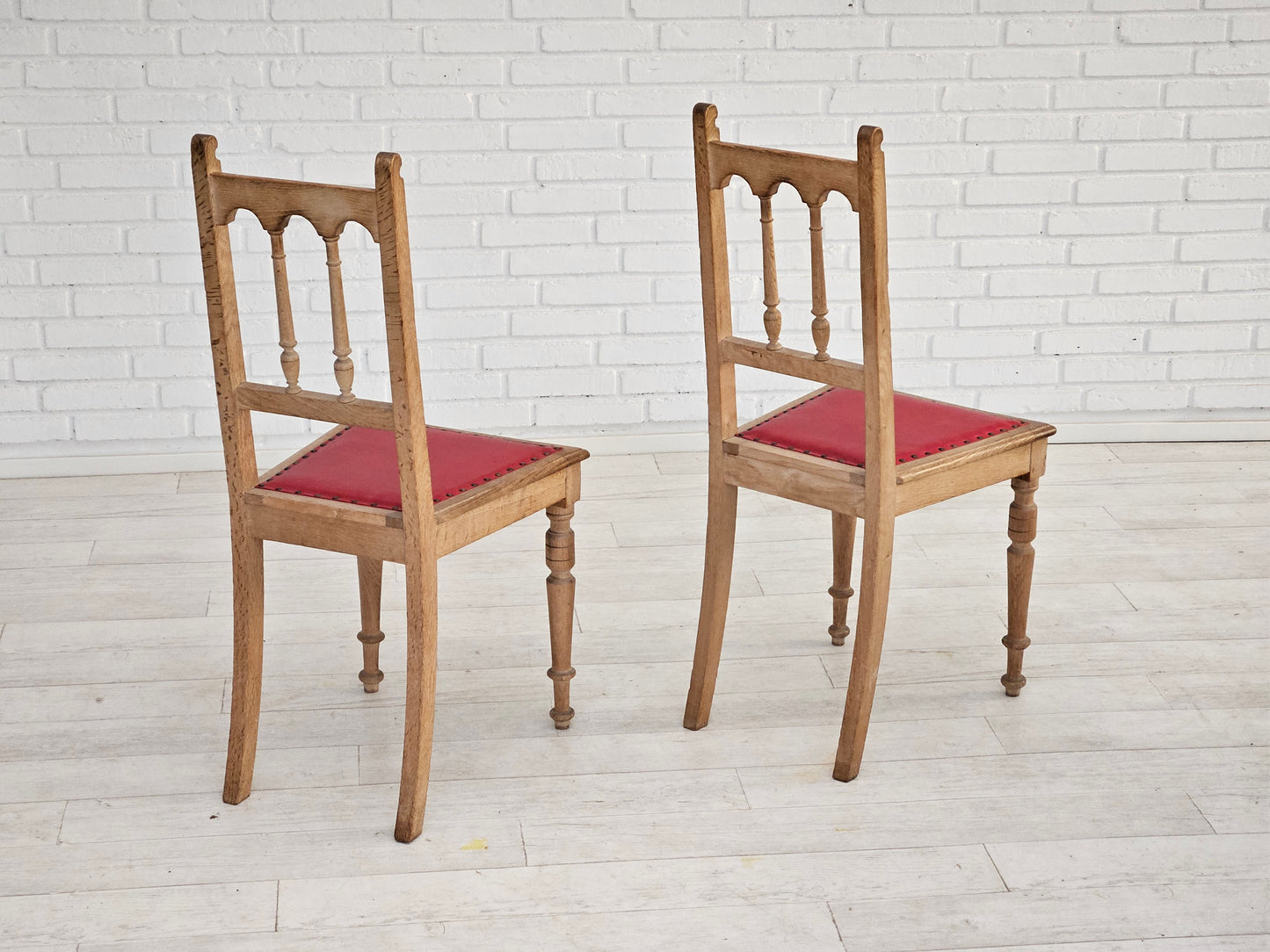 1950s, set 2 pcs of Danish dinning chairs, original good condition, oak wood.