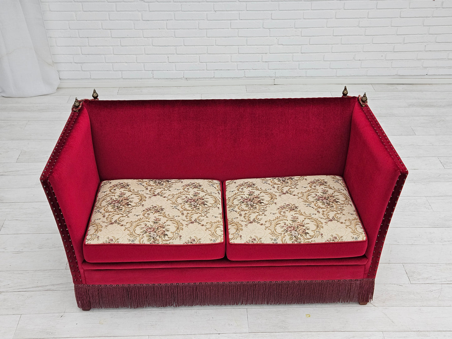 1960-70s, Danish velour 2 seater sofa, original very good condition.