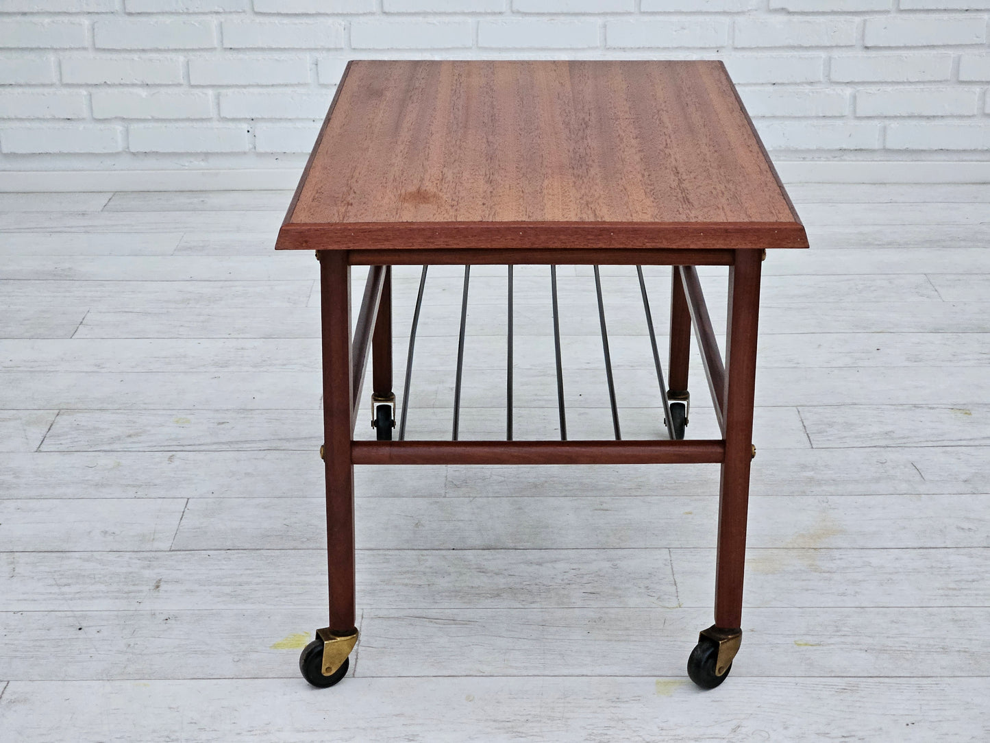 1970s, Danish coffee table, wheels, teak wood.