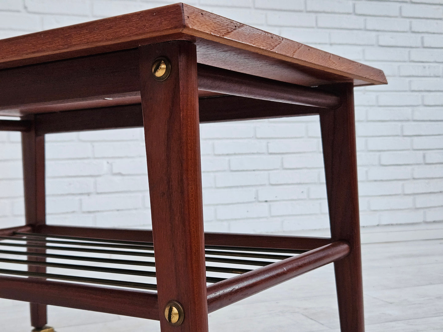 1970s, Danish coffee table, wheels, teak wood.