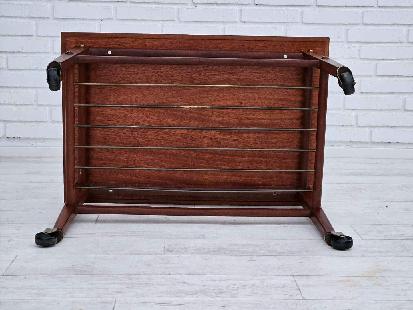 1970s, Danish coffee table, wheels, teak wood.