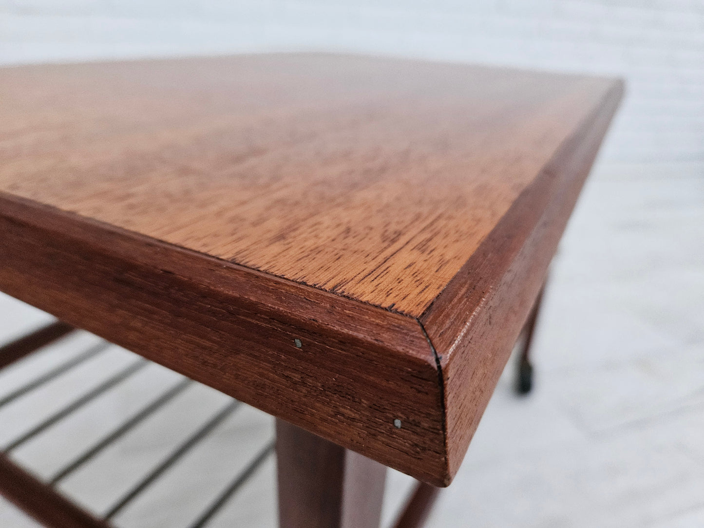 1970s, Danish coffee table, wheels, teak wood.