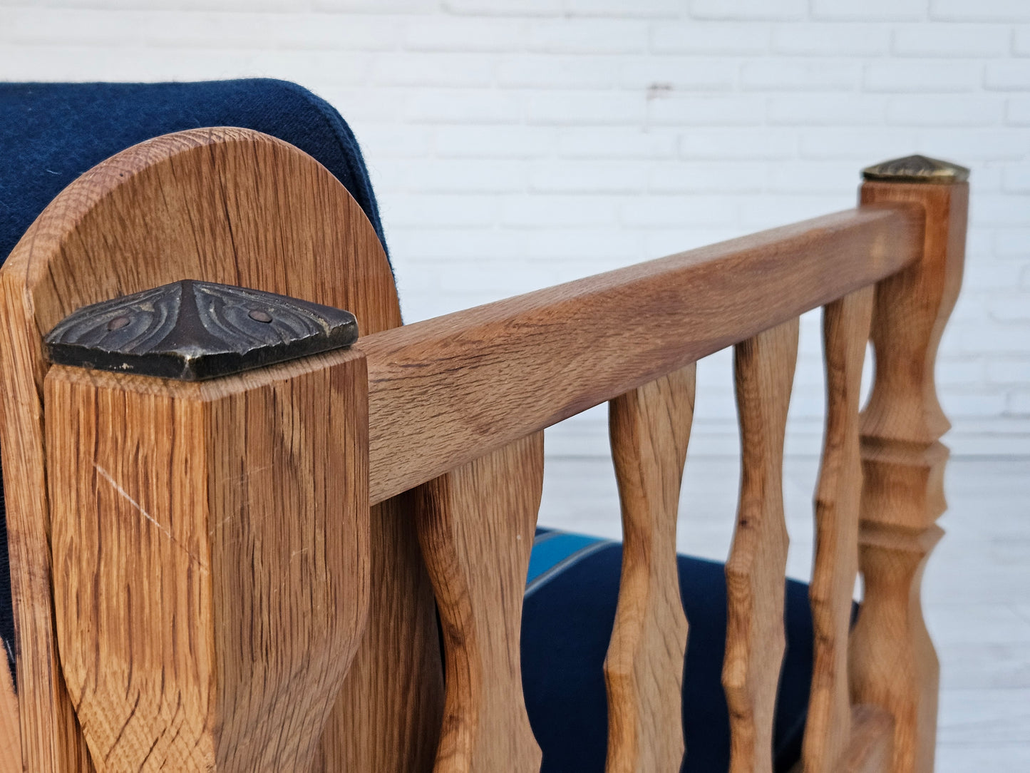 1970s, Danish sleeping foldable sofa, oak wood, original very good condition.