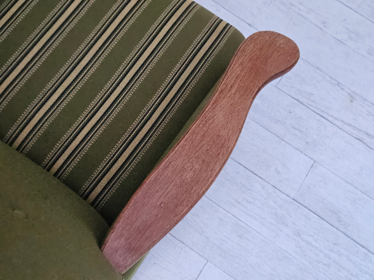 1970s, Danish lounge chair, wool, oak, original very good condition.