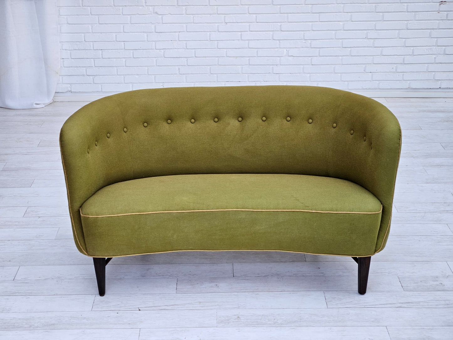 Danish 2 seater sofa, original good condition, furniture wool, oak.