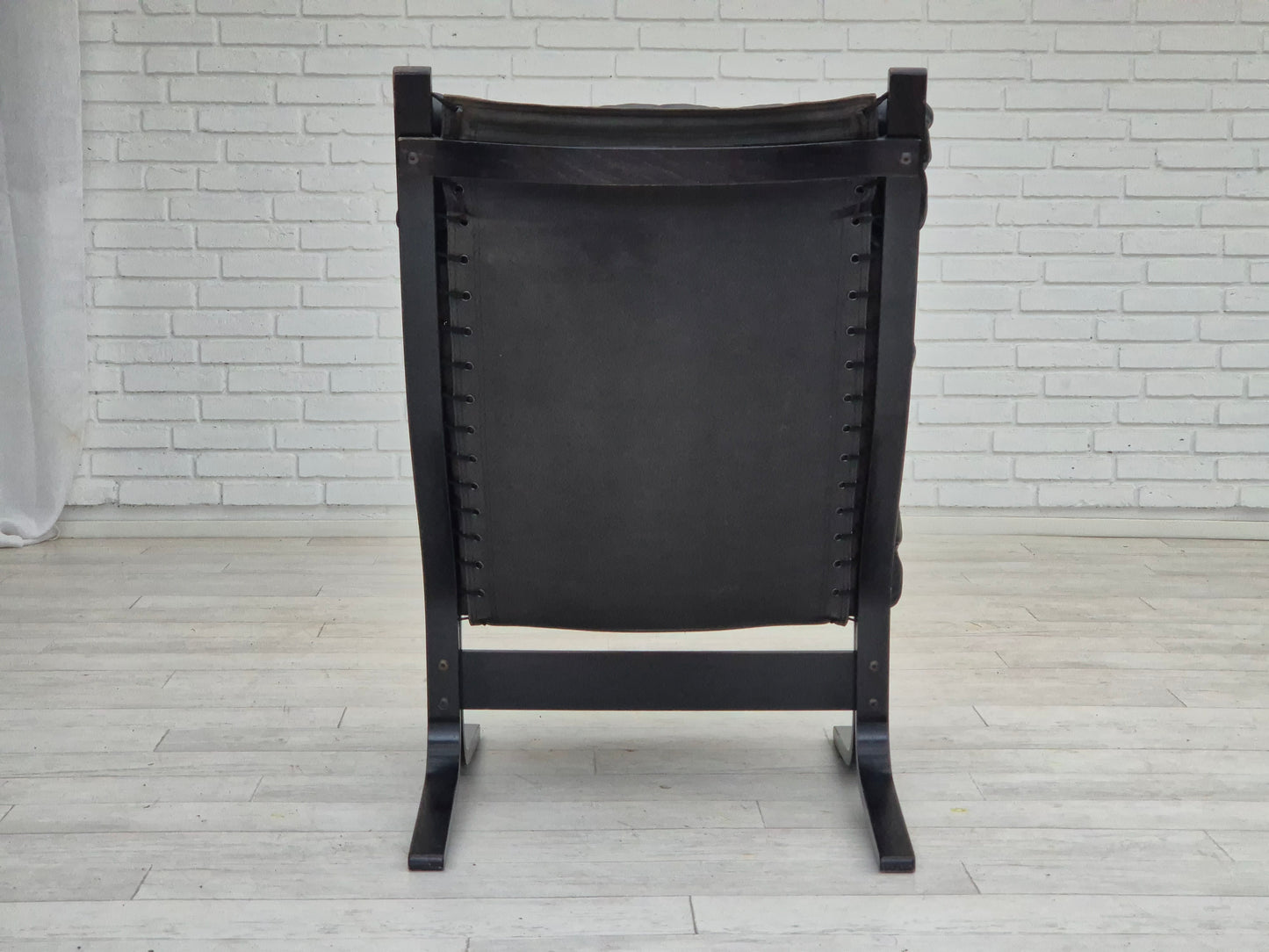 1970’s, Norwegian design, "Siesta" lounge chair by Ingmar Relling, black leather, bentwood.