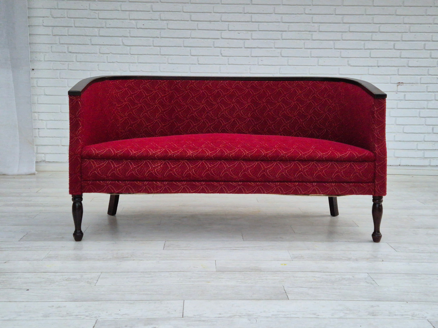 1950s, Danish 2 seater sofa, original very good condition, ash wood.