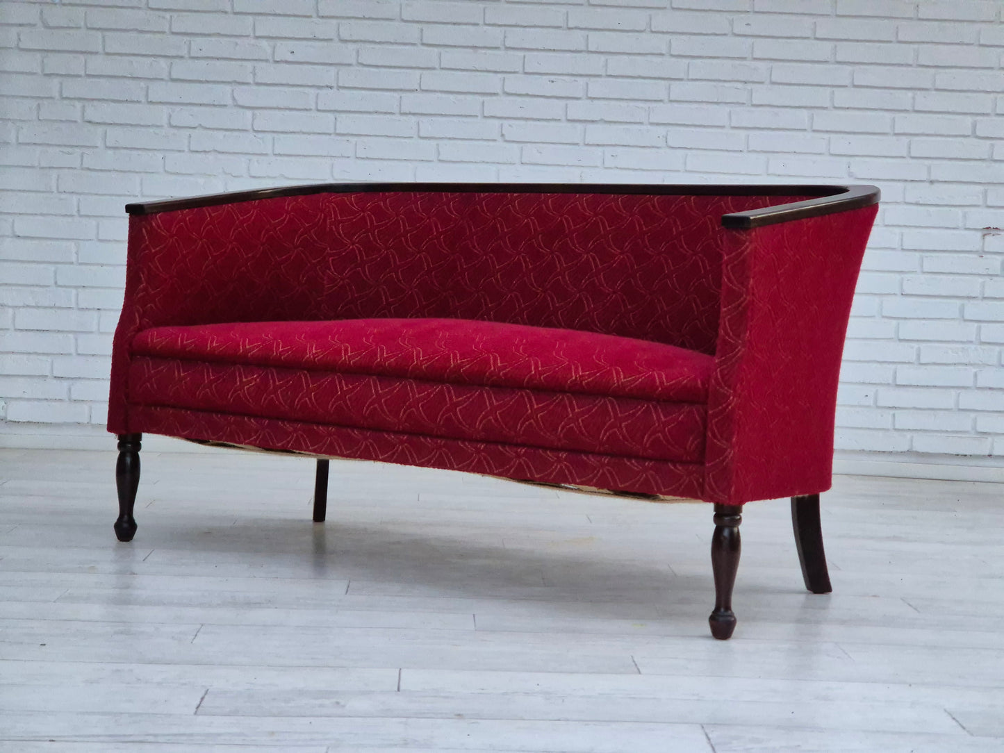 1950s, Danish 2 seater sofa, original very good condition, ash wood.