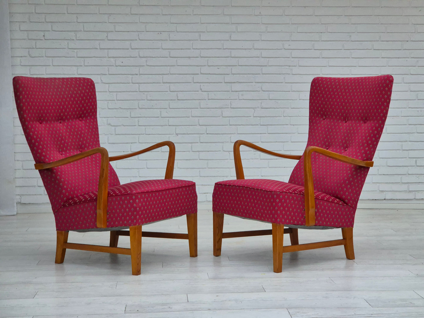 1970s, Scandinavian chairs, original very good condition, ash wood.