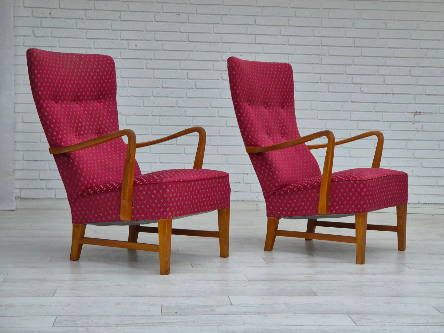 1970s, Scandinavian chairs, original very good condition, ash wood.