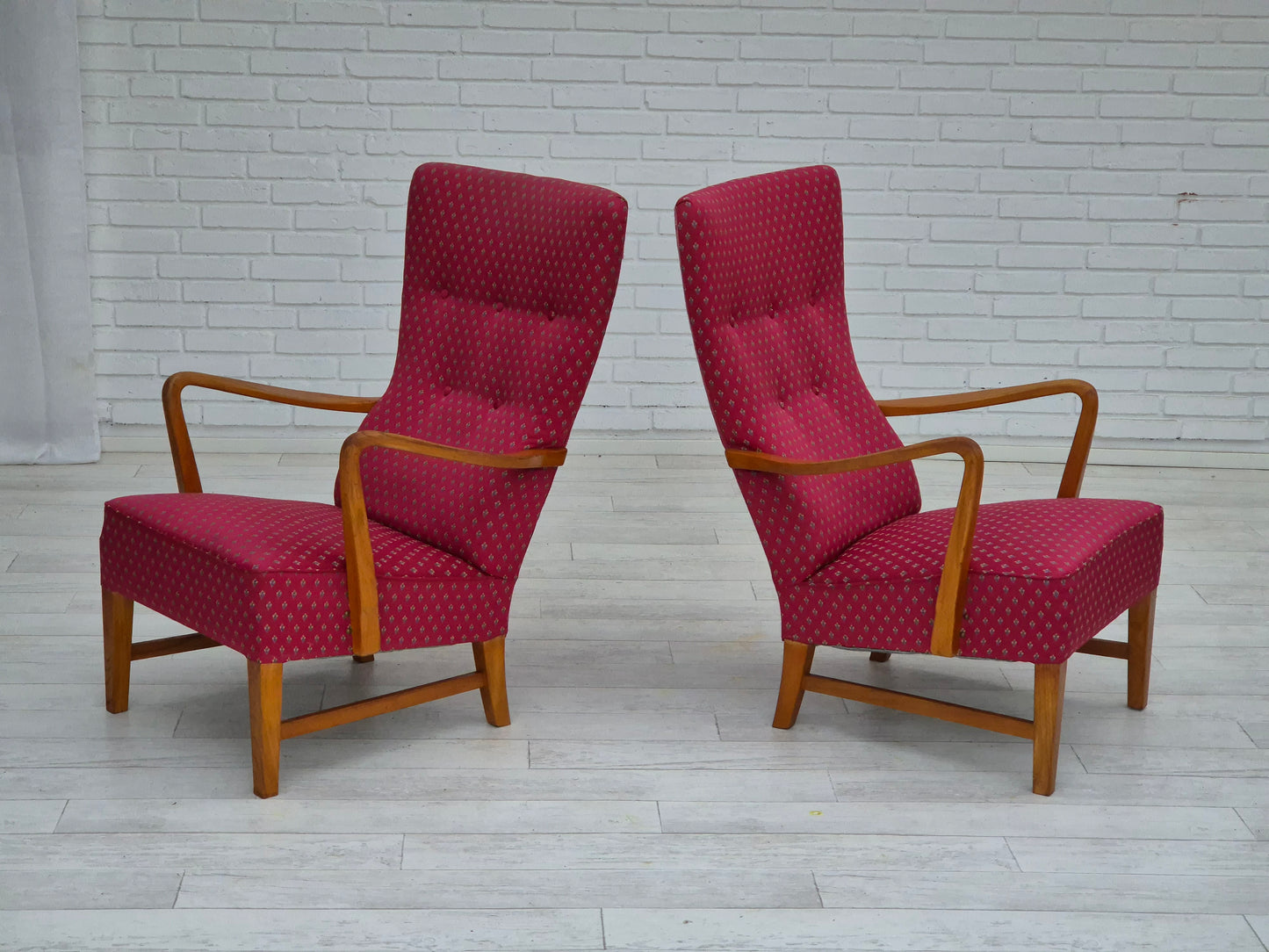 1970s, Scandinavian chairs, original very good condition, ash wood.