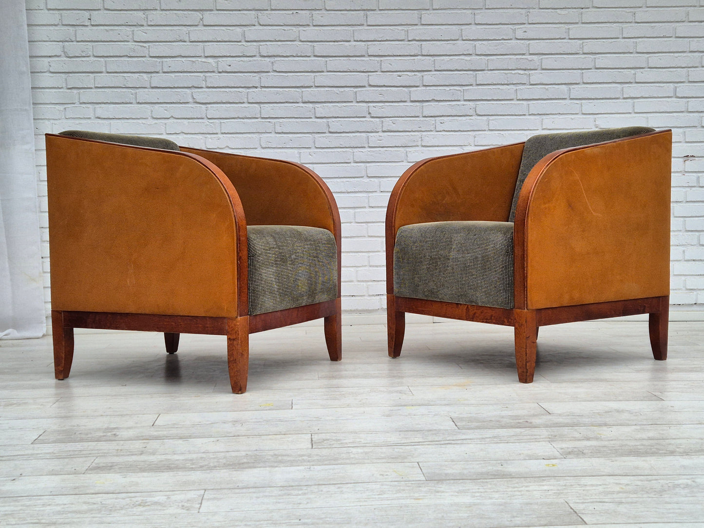 1970s, Scandinavian lounge chair, original very good condition, art deco style.