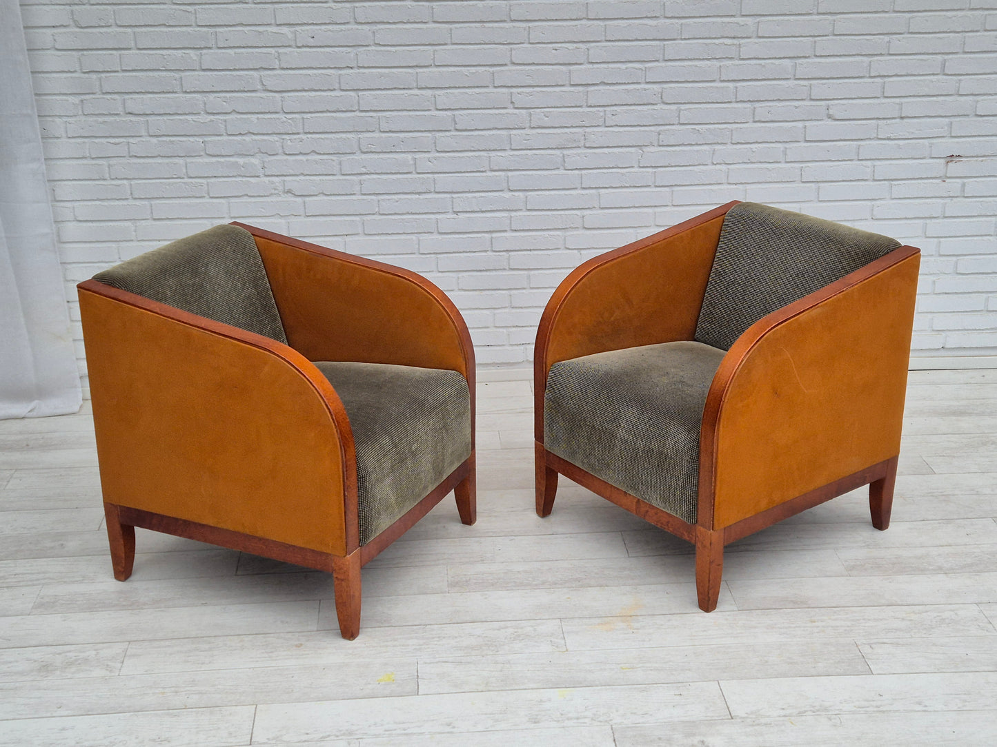 1970s, Scandinavian lounge chair, original very good condition, art deco style.