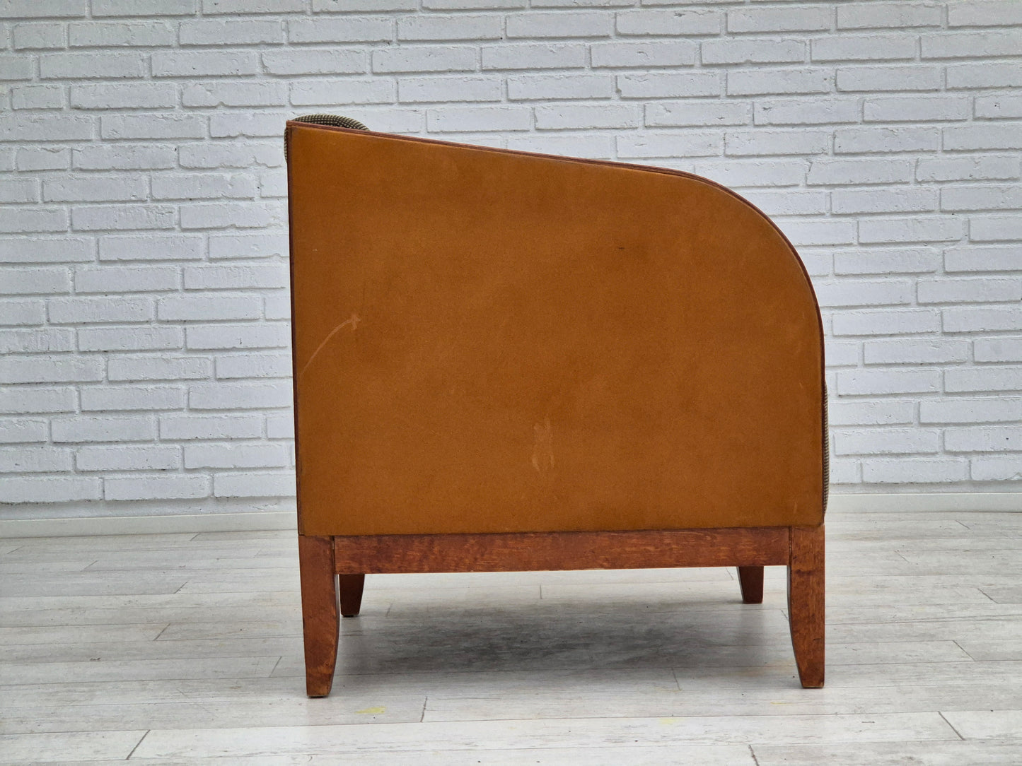 1970s, Scandinavian lounge chair, original very good condition, art deco style.