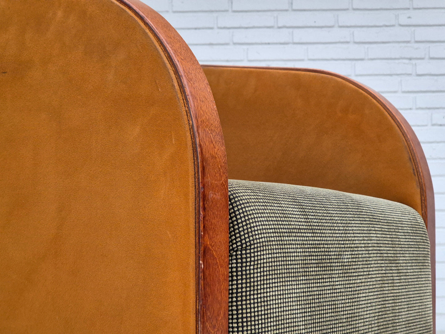 1970s, Scandinavian lounge chair, original very good condition, art deco style.