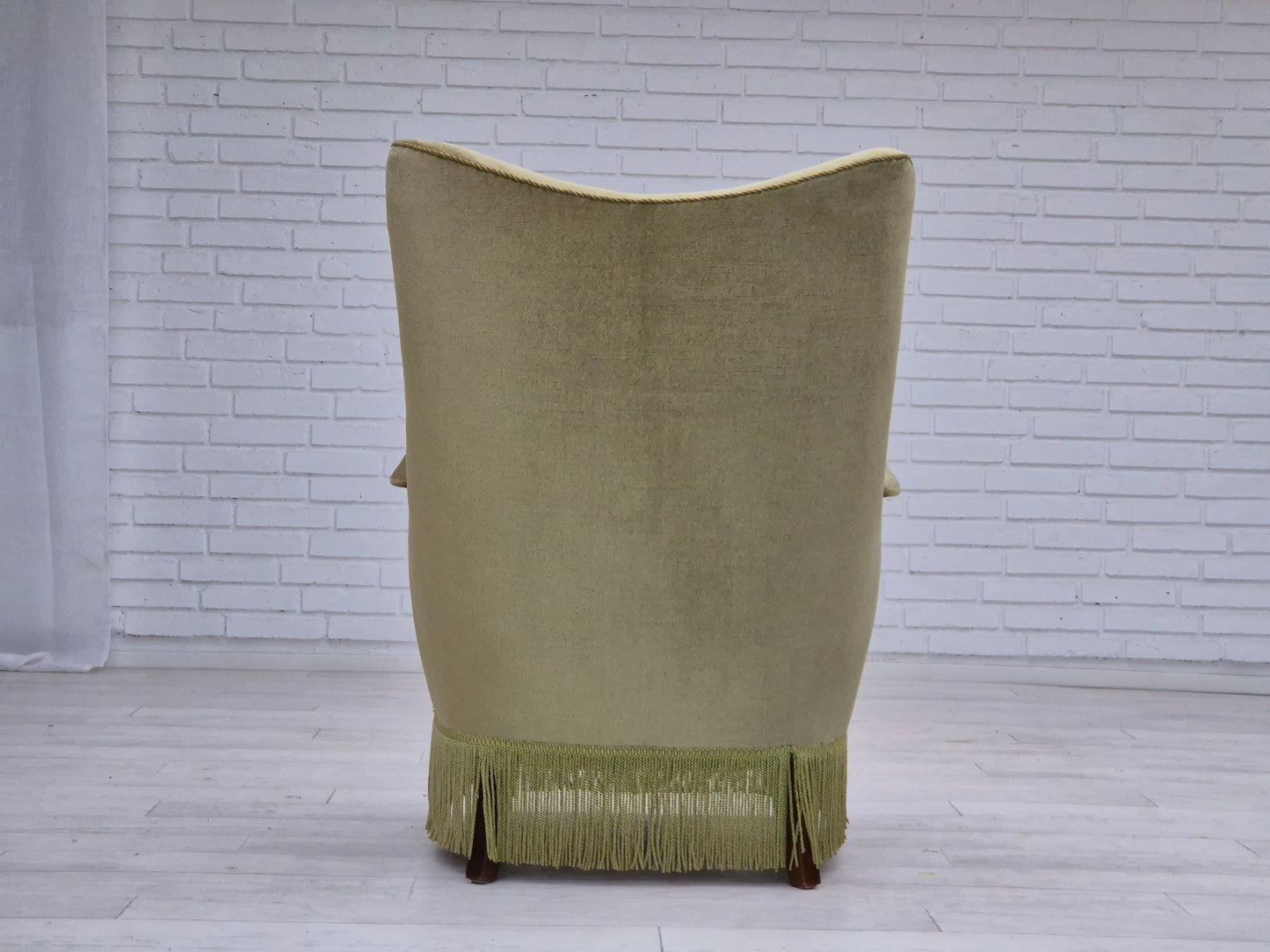 1960s, Scandinavian design, armchair in original condition, furniture velour, beech wood legs.