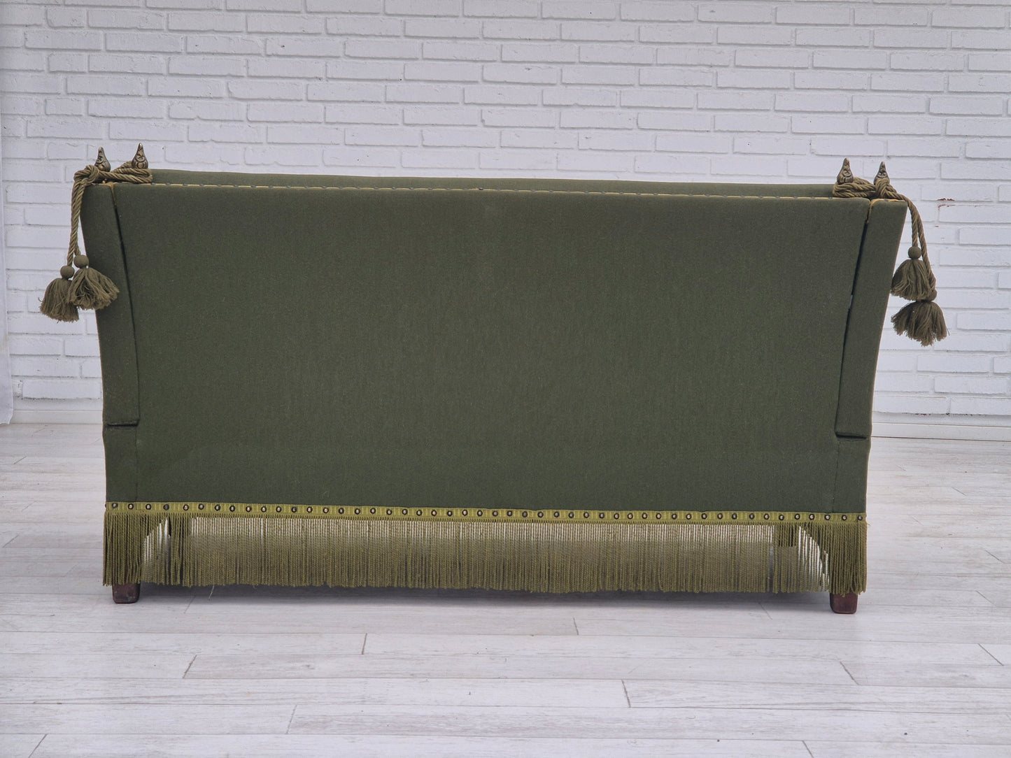 1970s, Danish velour 2 seater drop arm sofa, wool, original condition.