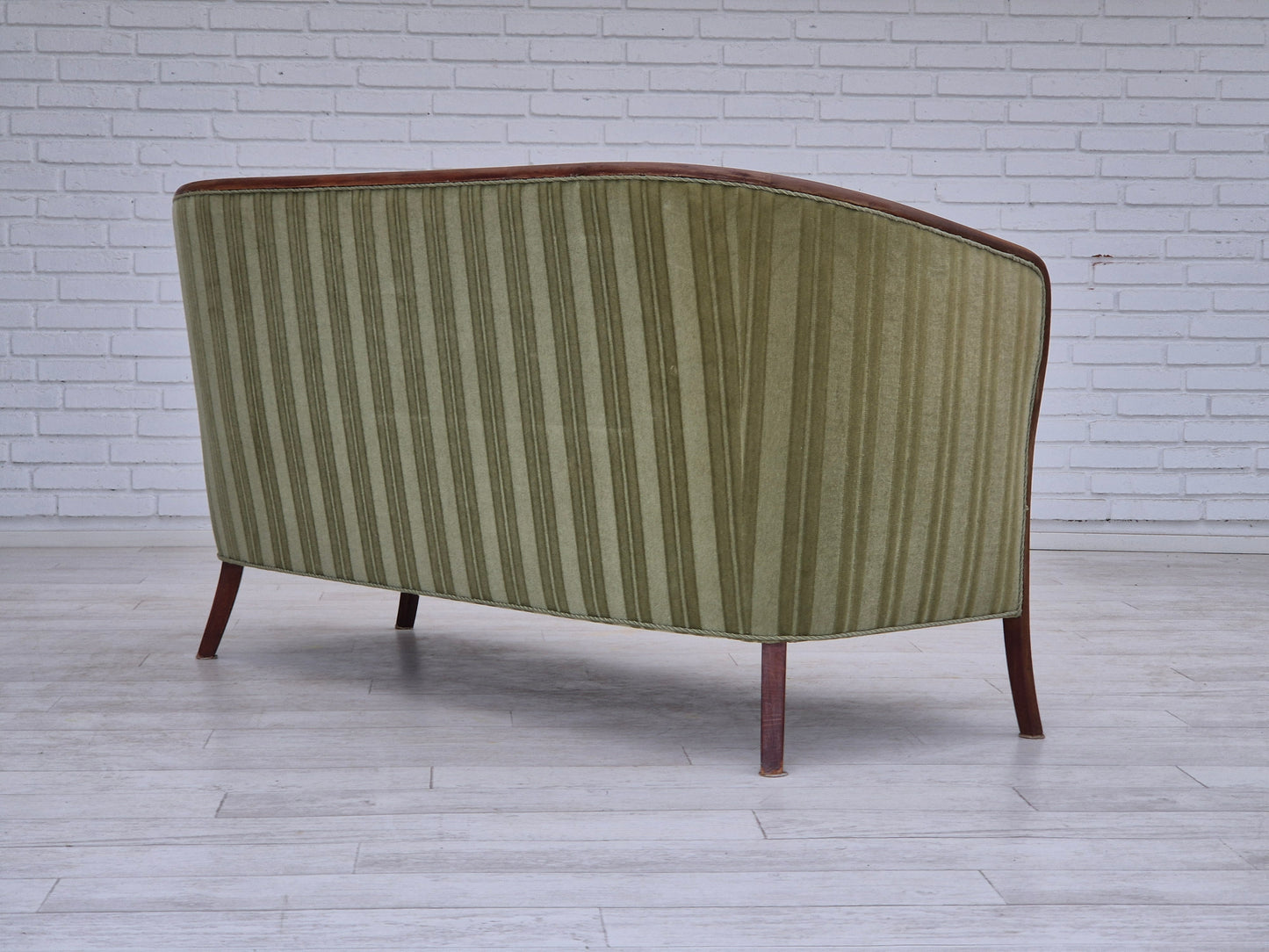 1960s, Scandinavian 2 seater sofa, original condition, velour, teak wood.