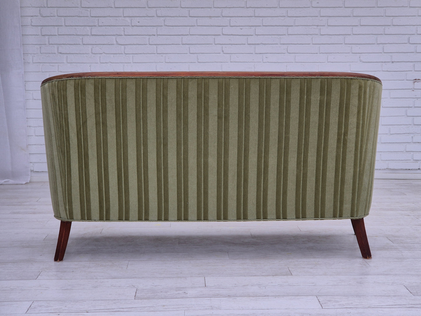 1960s, Scandinavian 2 seater sofa, original condition, velour, teak wood.