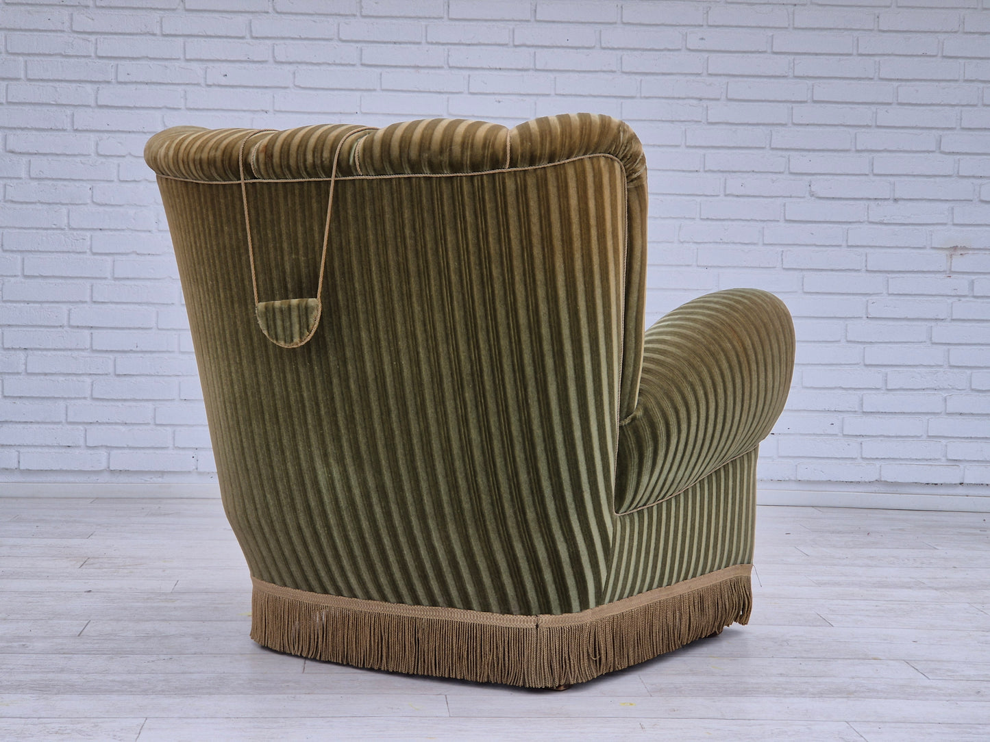 1960s, Danish relax armchair, original condition, green furniture velour.