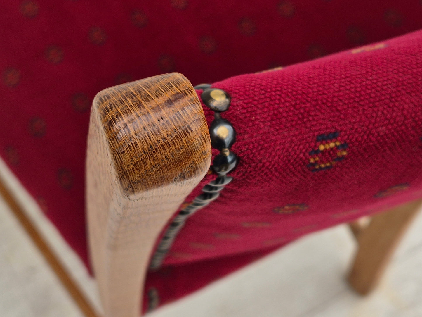 1970s, set of 6 Danish dinning chairs, very good condition, oak wood.