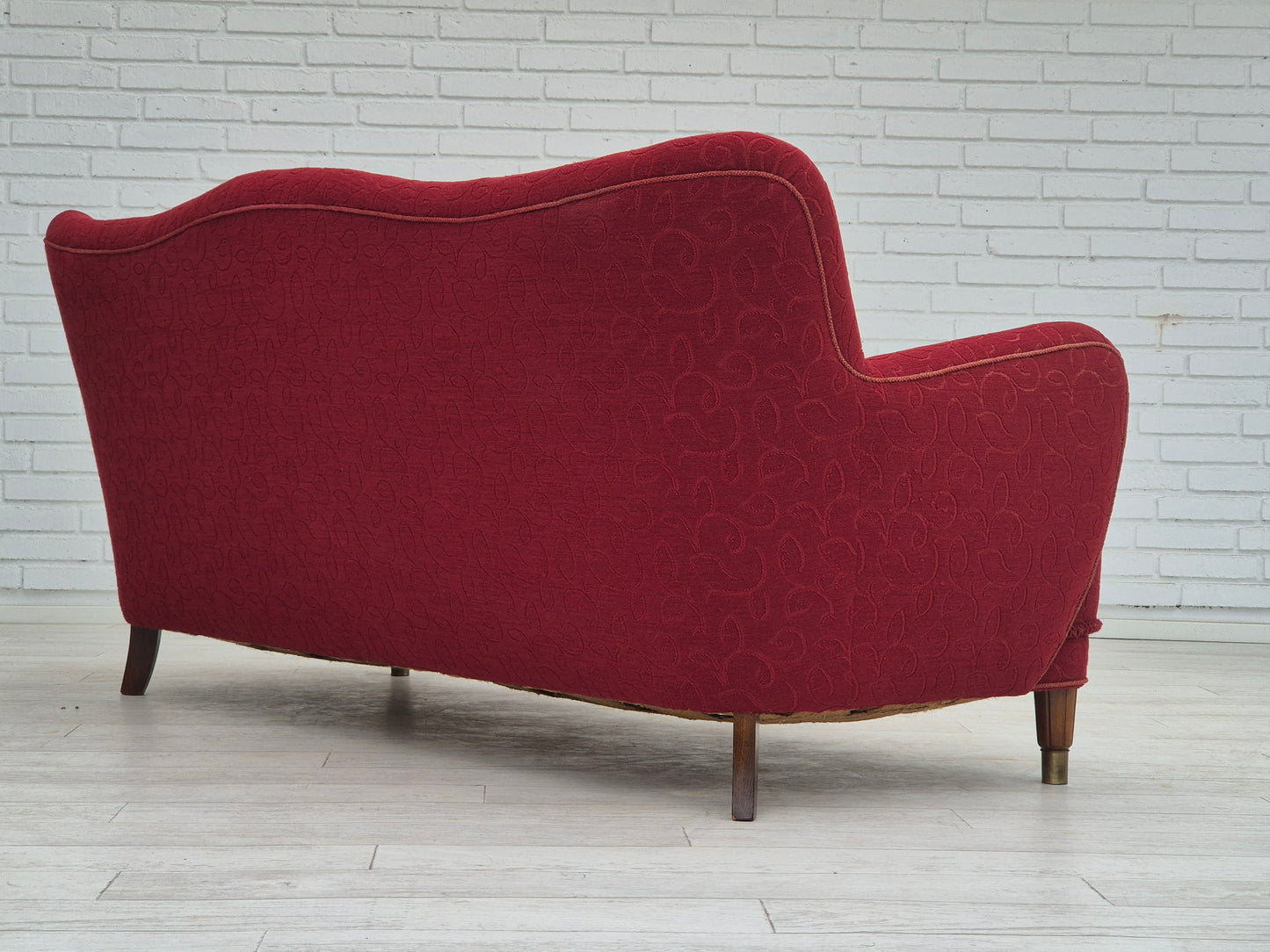 1960s, Danish 3 seater sofa, original condition, cotton-wool fabric.