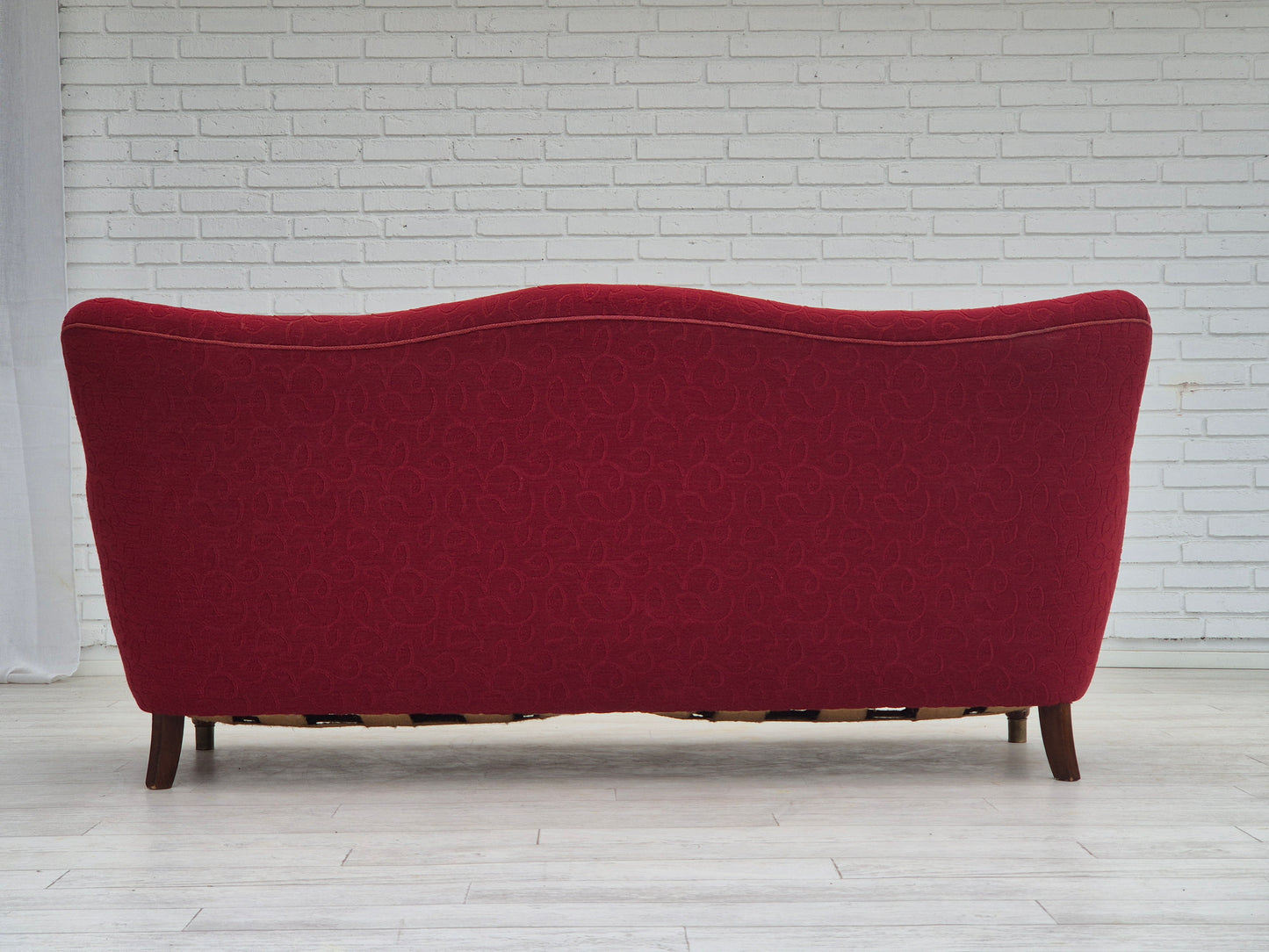 1960s, Danish 3 seater sofa, original condition, cotton-wool fabric.