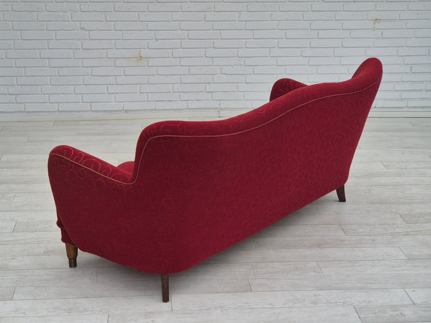 1960s, Danish 3 seater sofa, original condition, cotton-wool fabric.