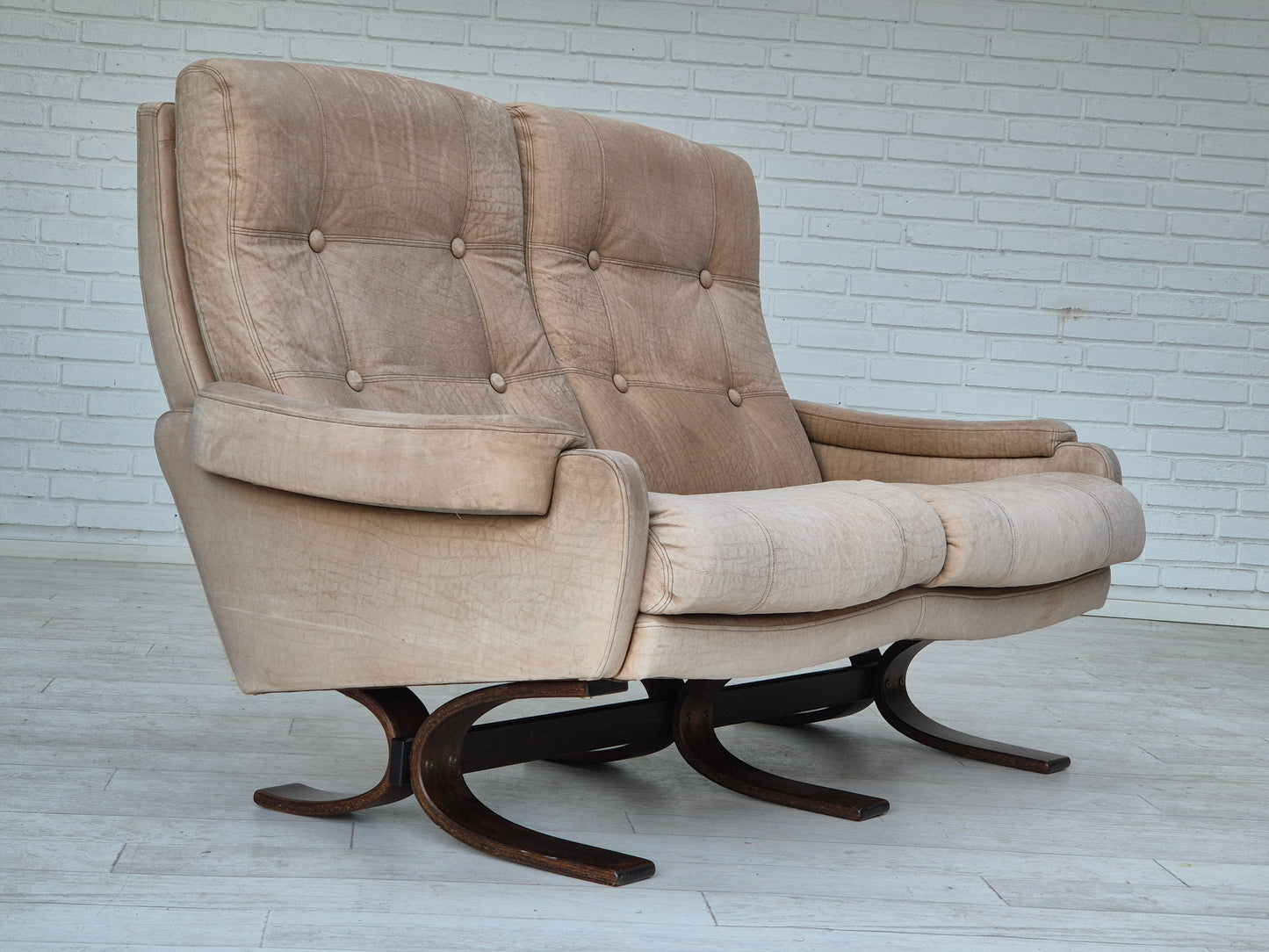 1970s, Scandinavian 2 seater sofa, original very good condition, leather.