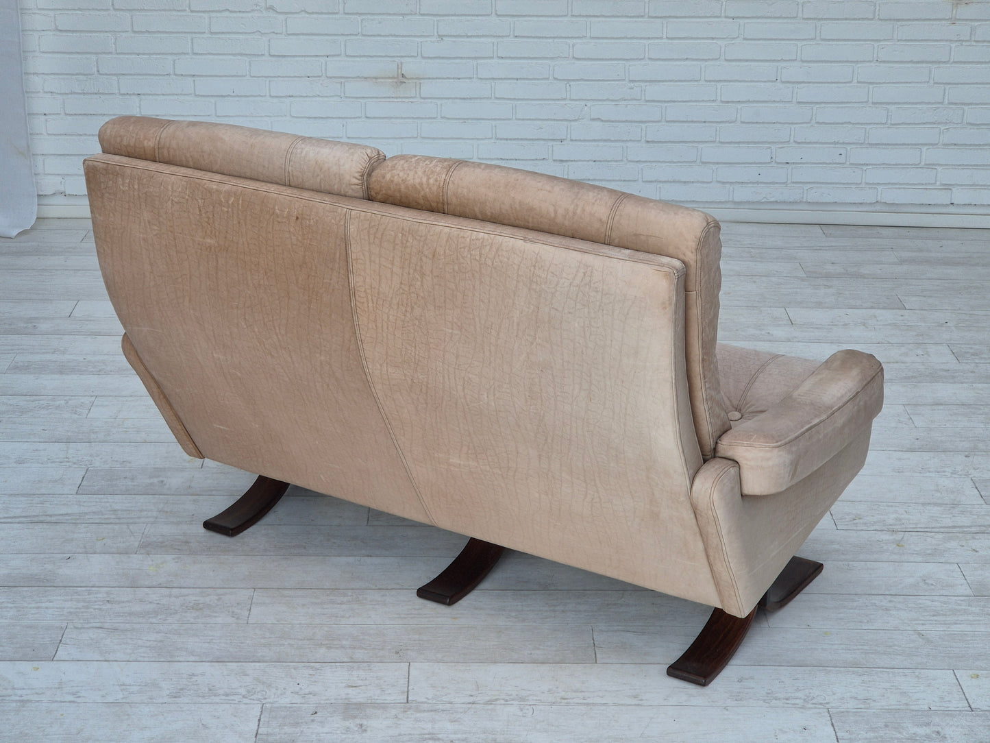 1970s, Scandinavian 2 seater sofa, original very good condition, leather.