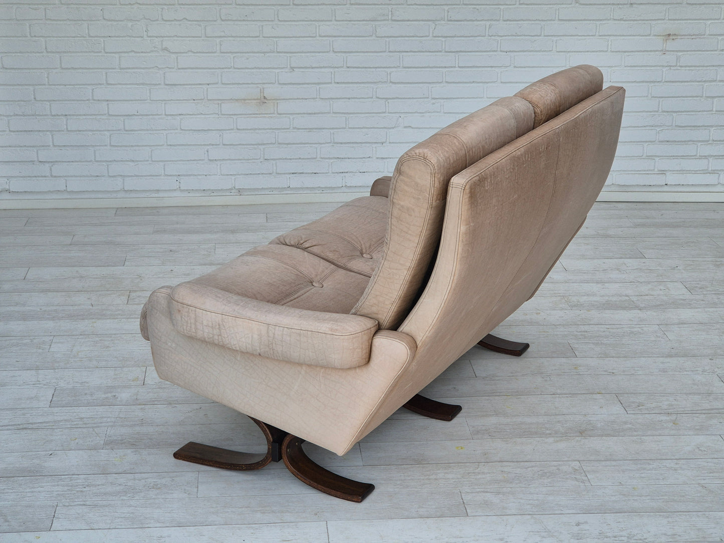 1970s, Scandinavian 2 seater sofa, original very good condition, leather.