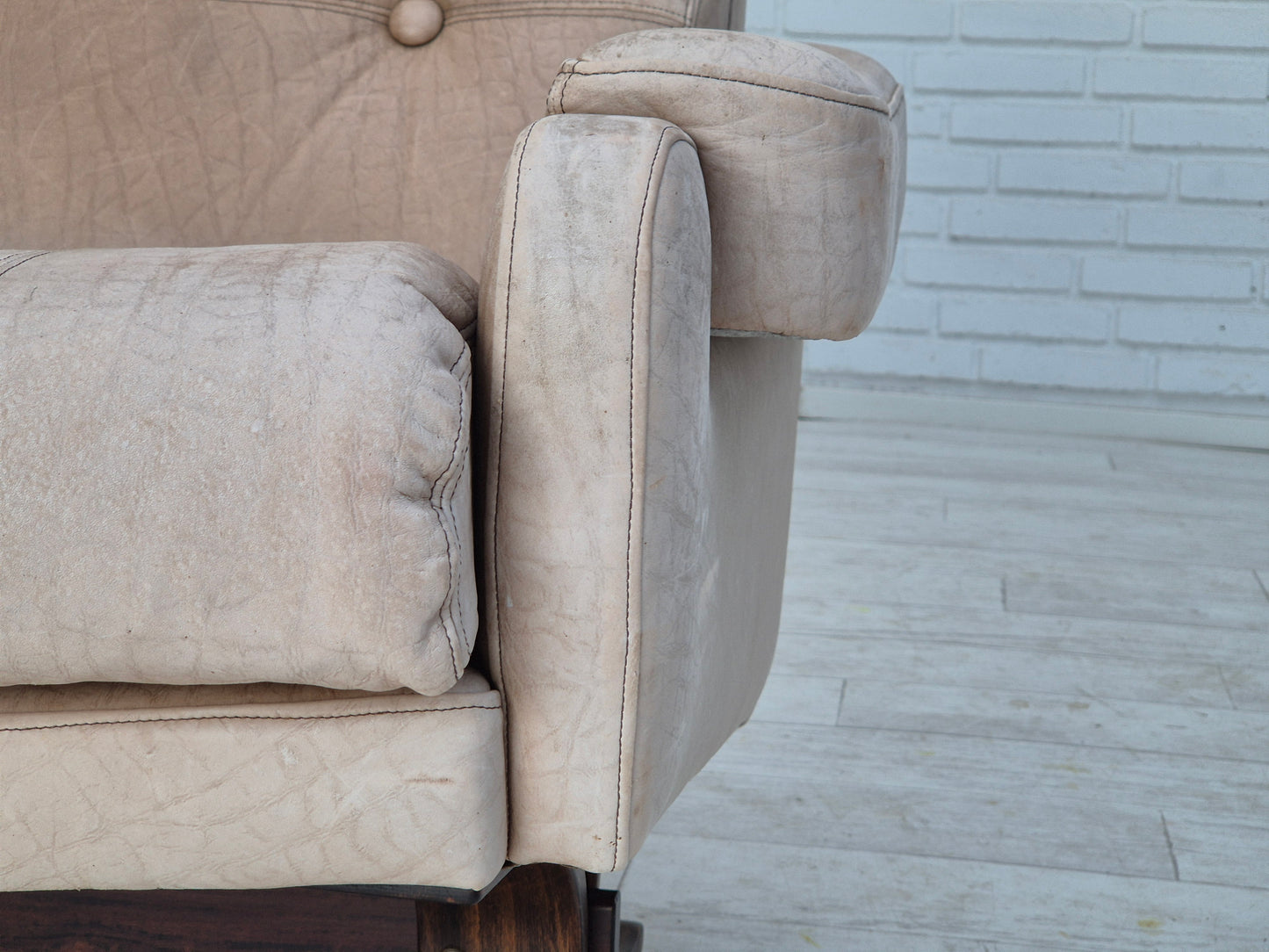 1970s, Scandinavian 2 seater sofa, original very good condition, leather.