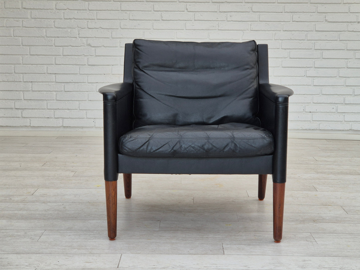 1960s, Danish design by Kurt Østervig, lounge chair model 55, leather, rosewood legs, original condition.