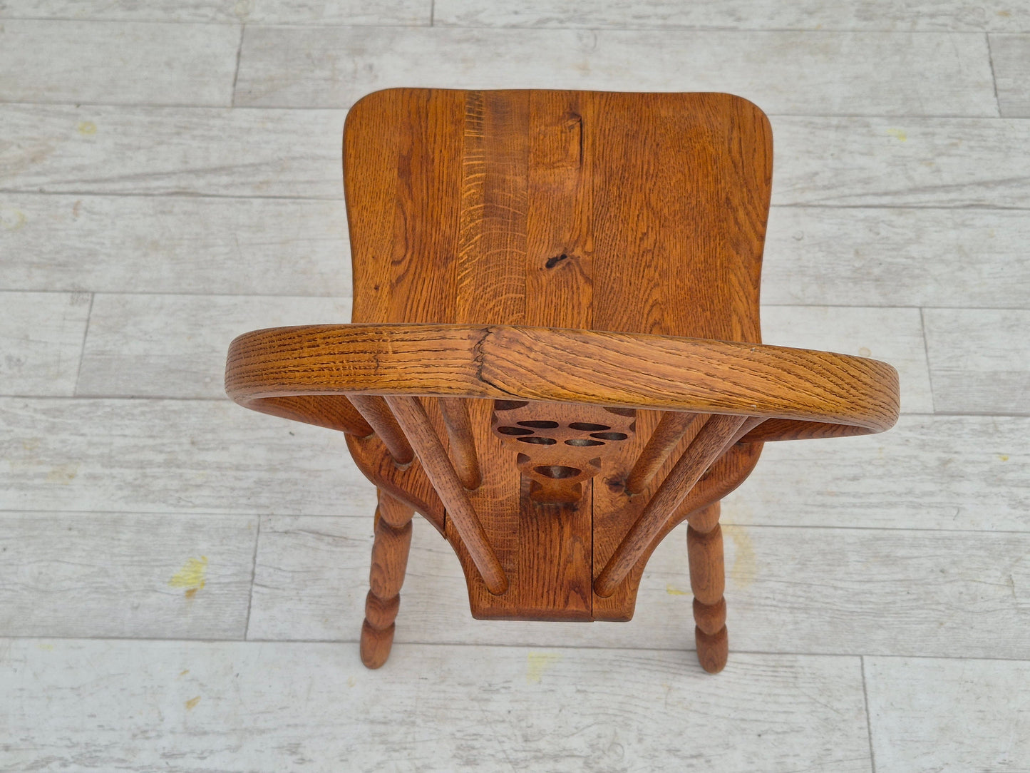 1960s, set of 4 scandinavian dining chairs in solid oak wood, original good condition.