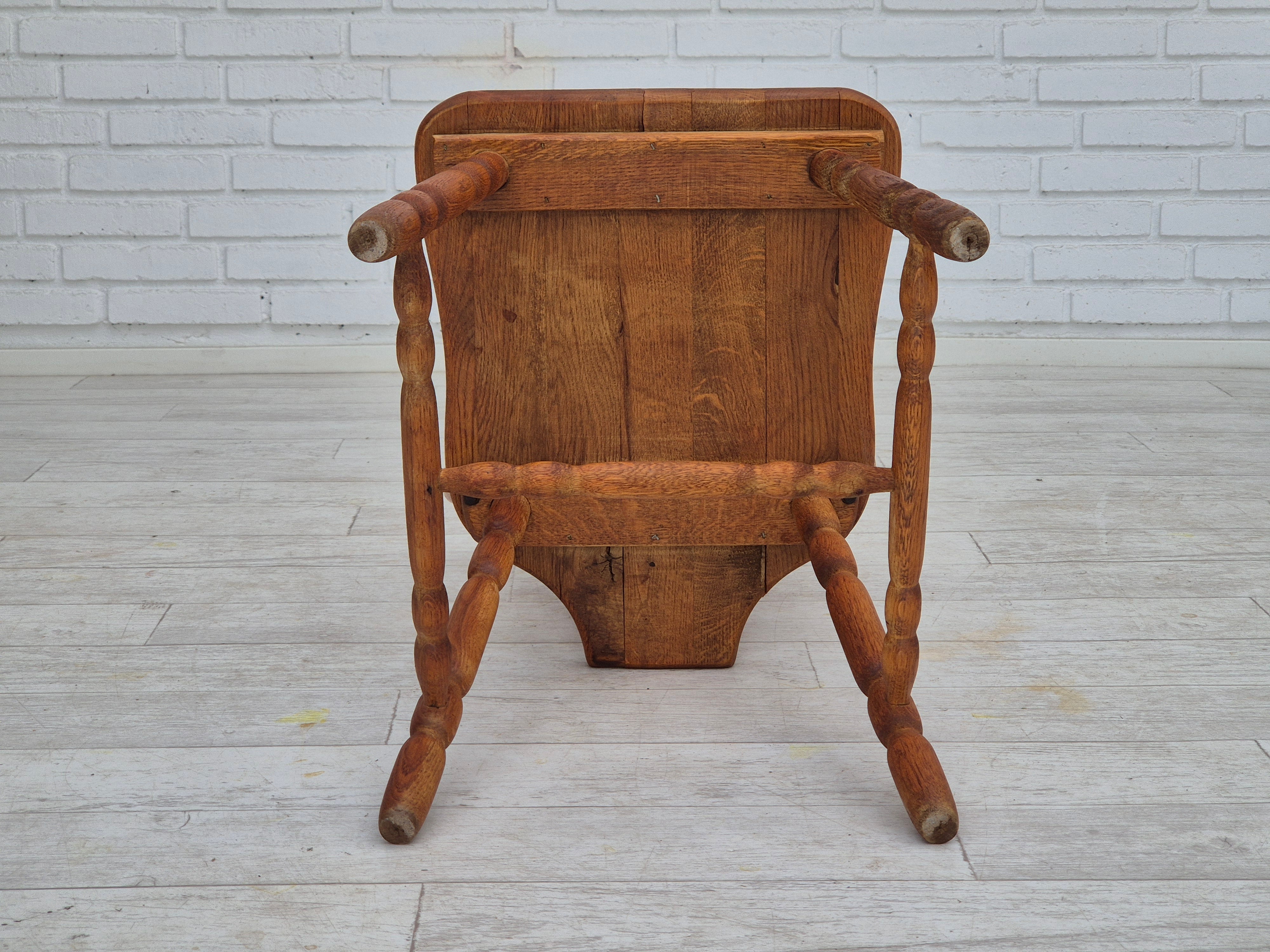 1960s, set of 4 scandinavian dining chairs in solid oak wood